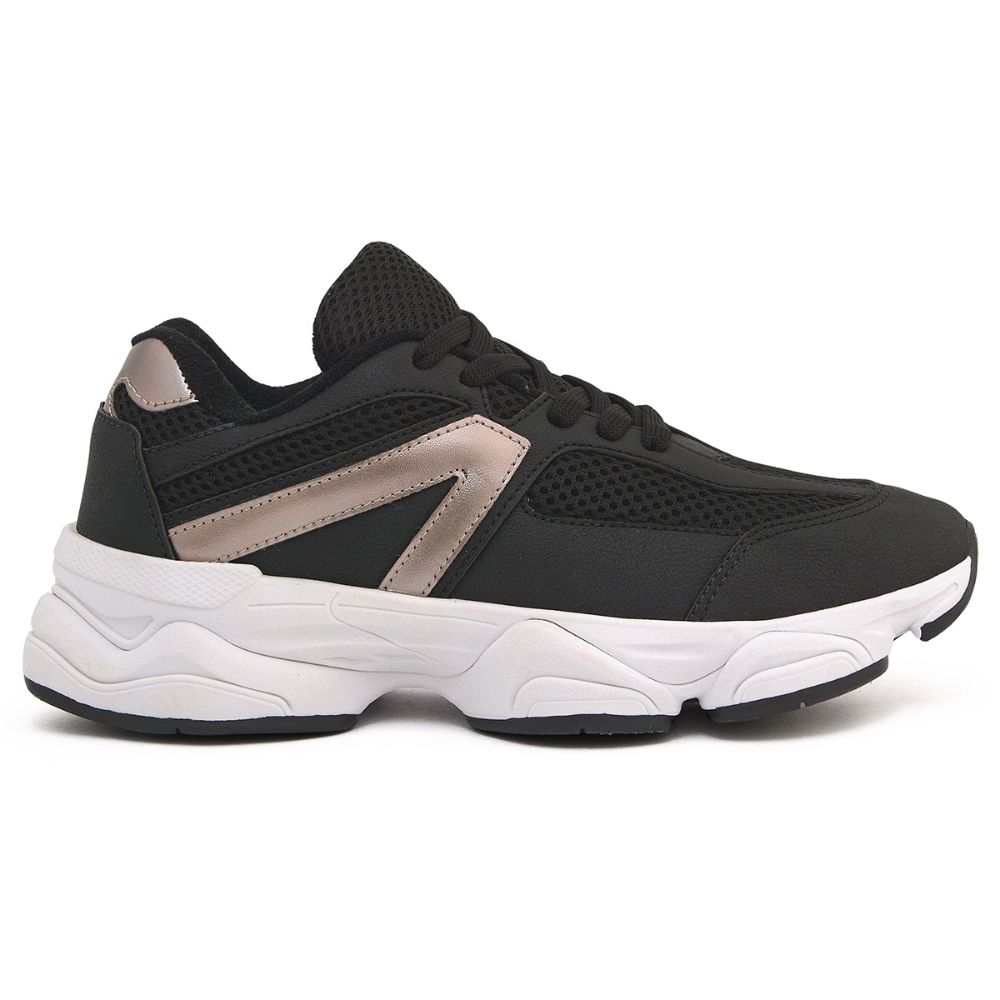 TENIS JADE PRETO PRATA 1 TENIS JADE PRETO PRATA - Imagem 1